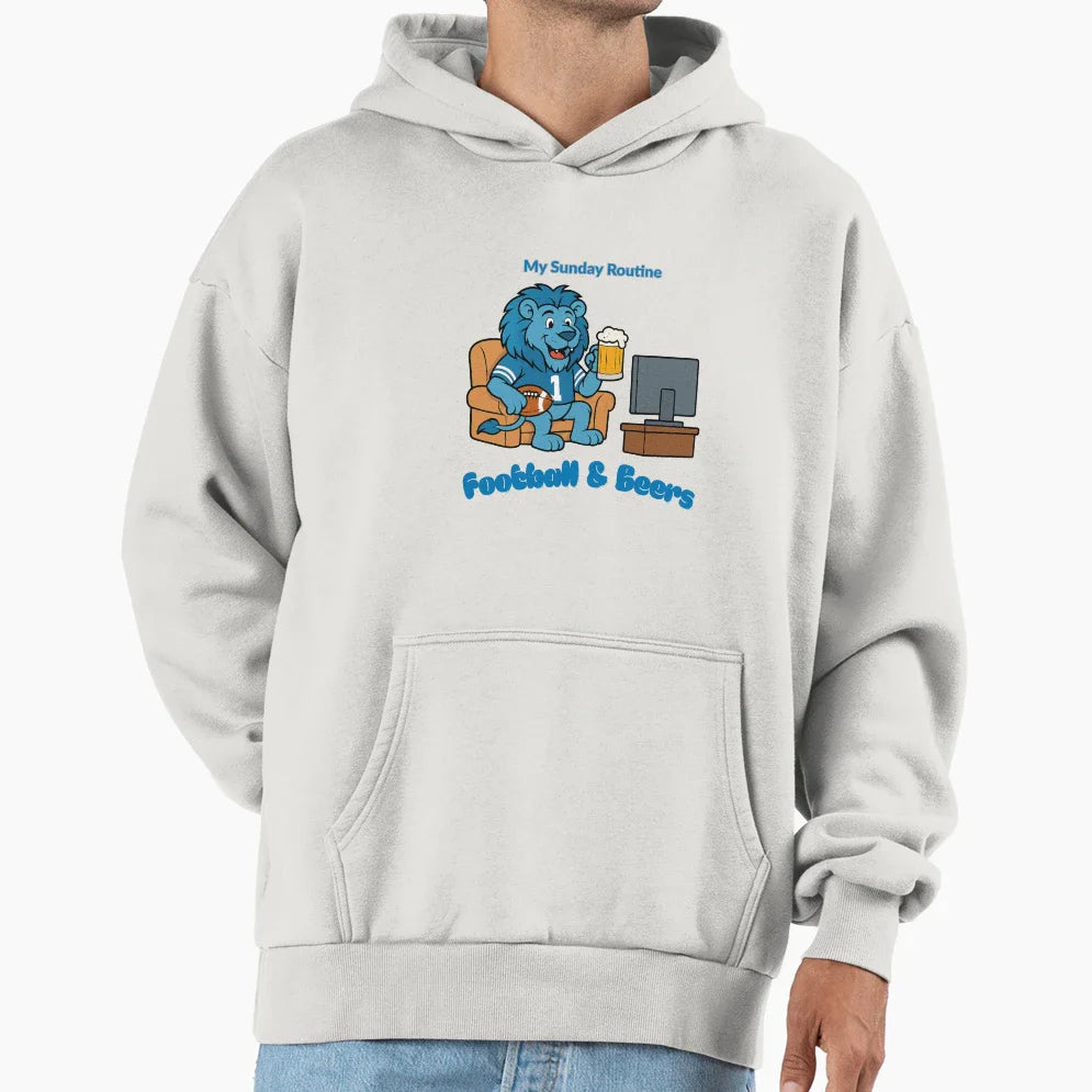 Detroit Lions My Sunday Routine Lion Hoodie - Streetwear Style Unisex