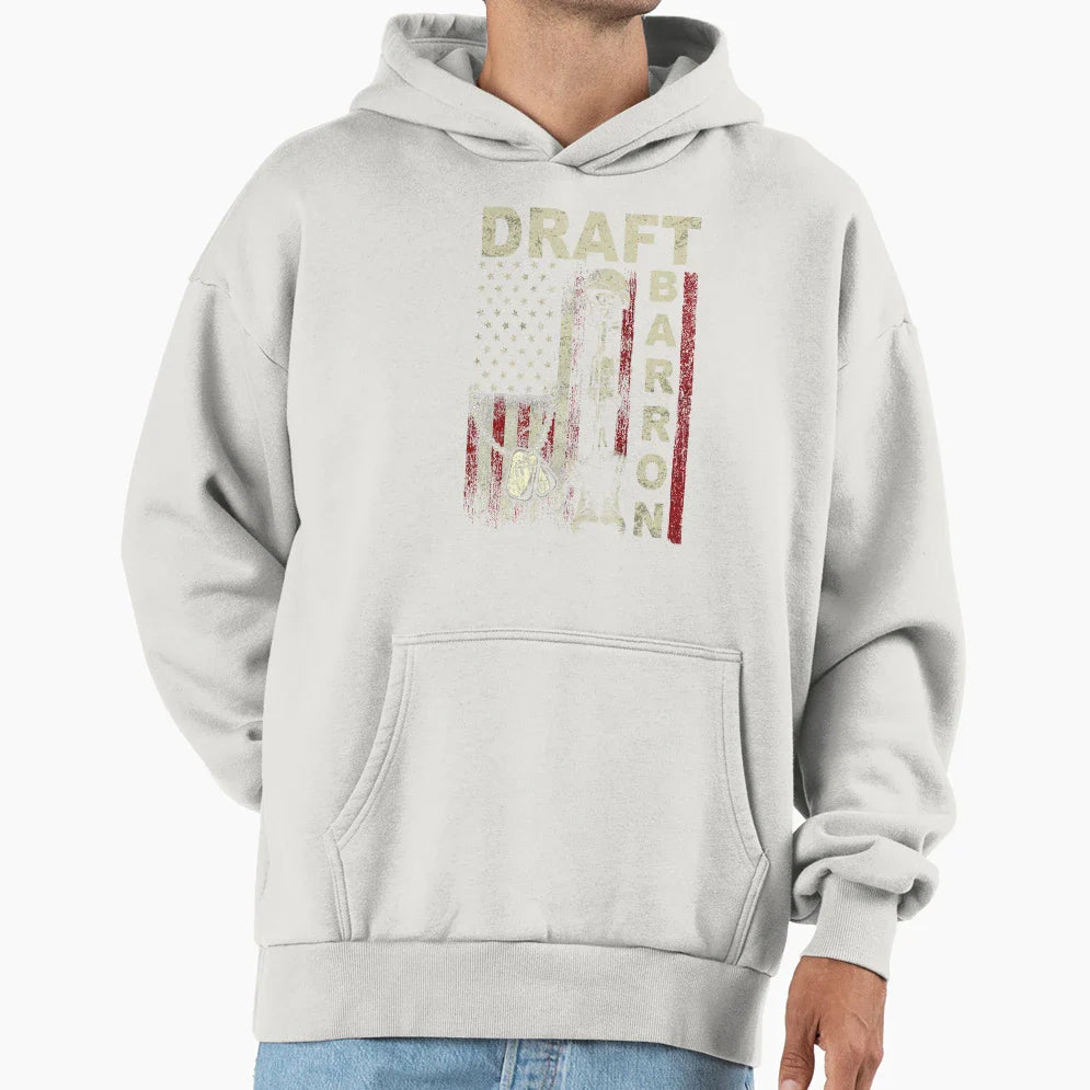 Draft Barron Funny Military Sarcastic Hoodie - Graphic Print Men Women