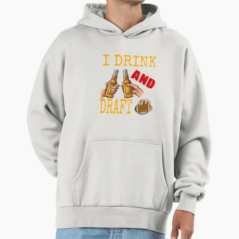 I Drink And Draft T-Shirt - Unique Graphic Men Women