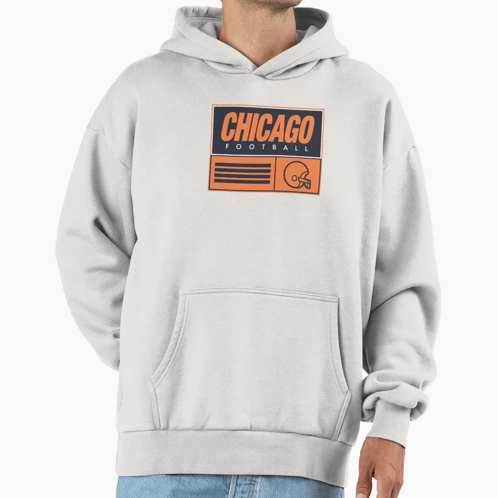 Chicago Football Hoodie - Trendy Graphic Unisex