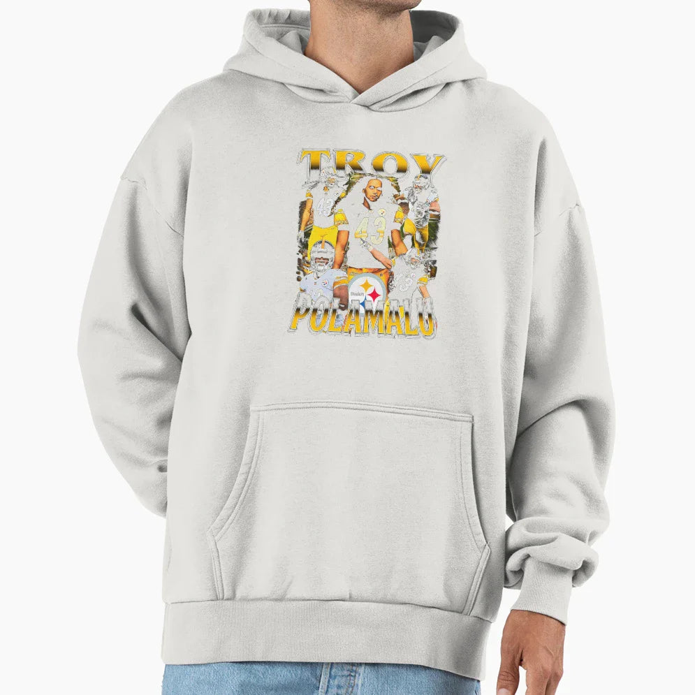 Troy Polamalu Bootleg Hoodie - Streetwear Style Men Women