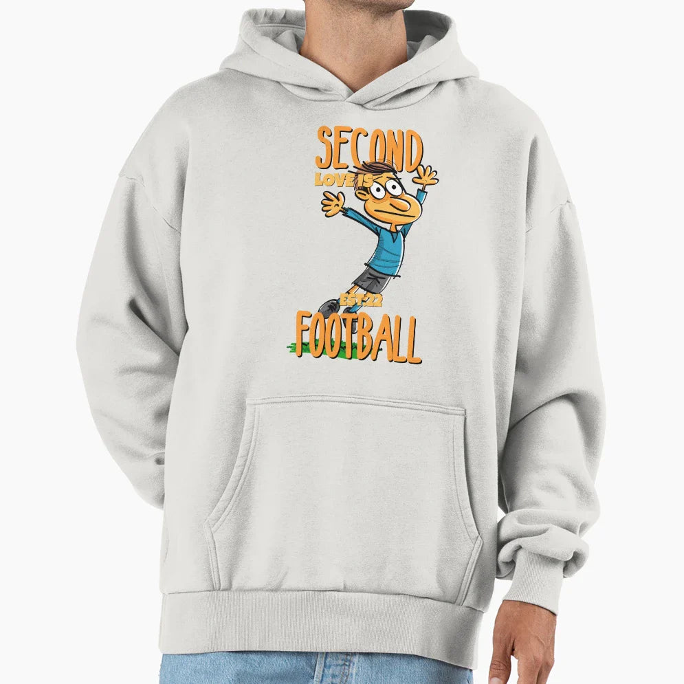 Second Love Is Footbal Hoodie - Fun Novelty Design Men Women