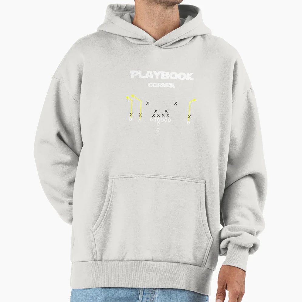 Football Playbook Corner Route Hoodie - Novelty Apparel Men Women