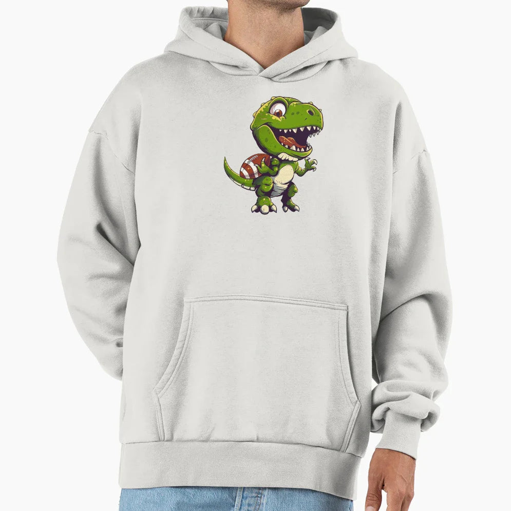 Dino Football Hoodie - Fun Novelty Design for Adults