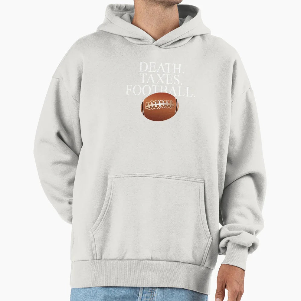 Death Taxes Football Hoodie - Aesthetic Graphic Unisex