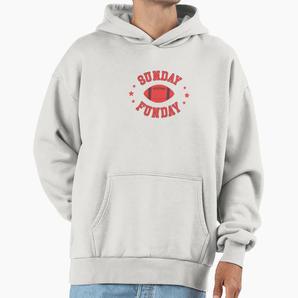 Sunday Funday Rugbby Hoodie - Graphic Print Unisex