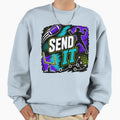 Send It Football Grunge Sweatshirt - Fun Novelty Design for Adults