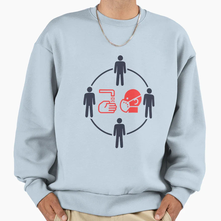 Hands Face Space Sweatshirt - Minimalist Print Men Women