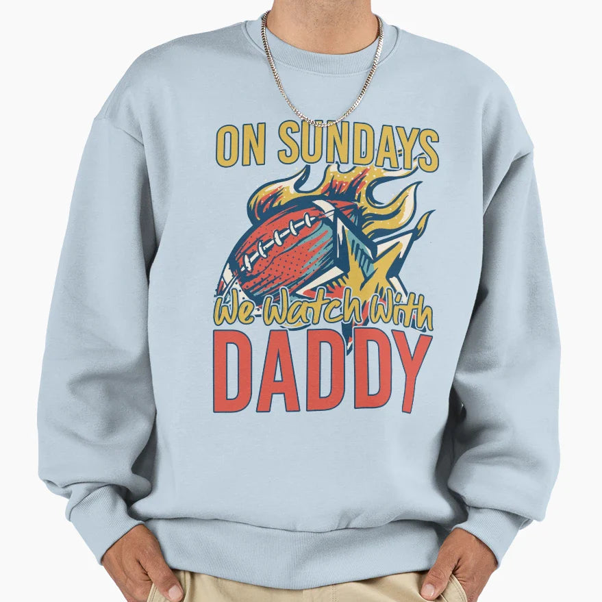 Sunday Football Daddy Fan Sweatshirt - Aesthetic Graphic for Adults