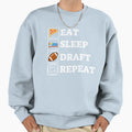 Eat Sleep Draft Repeat Sweatshirt - Trendy Graphic Unisex