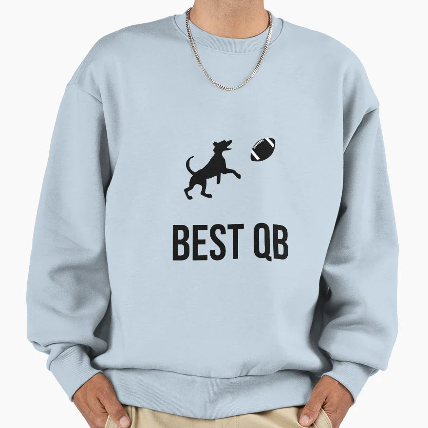 Best Qb Dog Football Player American Sweatshirt - Custom Art Print Unisex