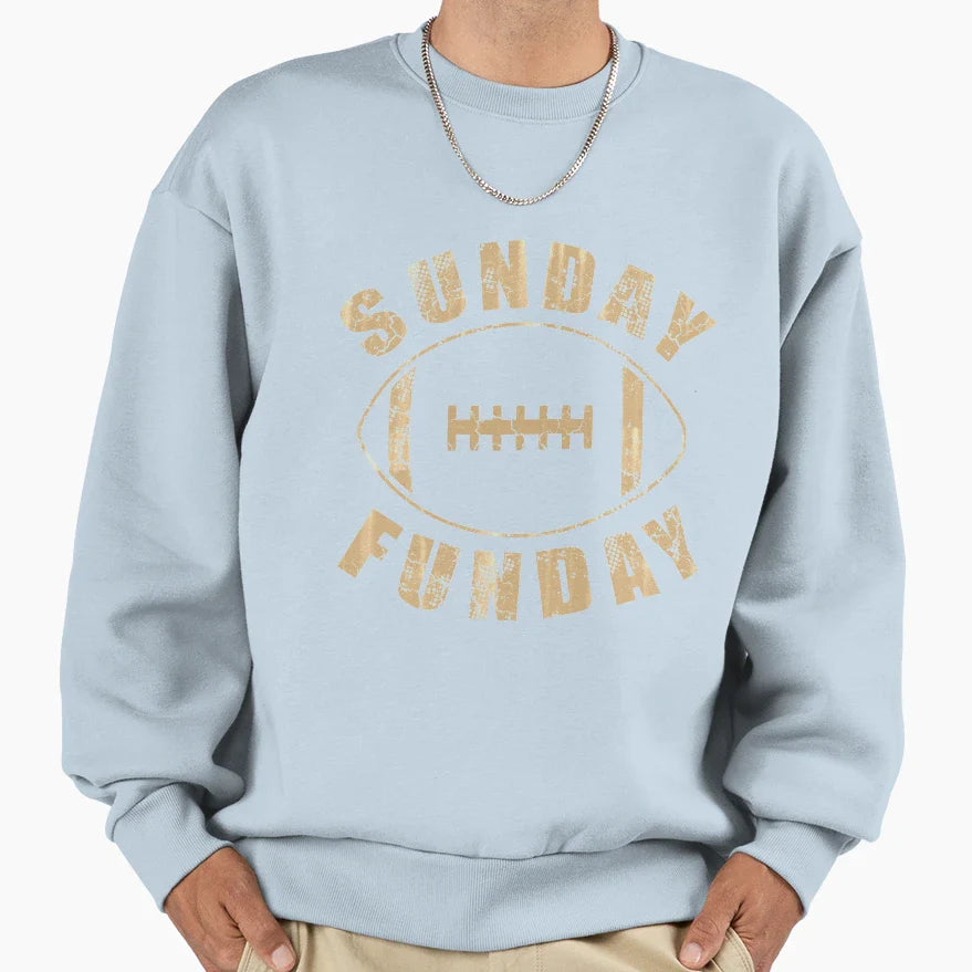 Sunday Funday Football Sweatshirt - Trendy Graphic for Adults