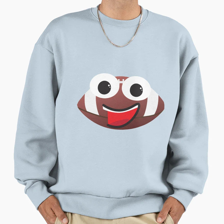 American Football Cartoon Sweatshirt - Unique Graphic for Adults