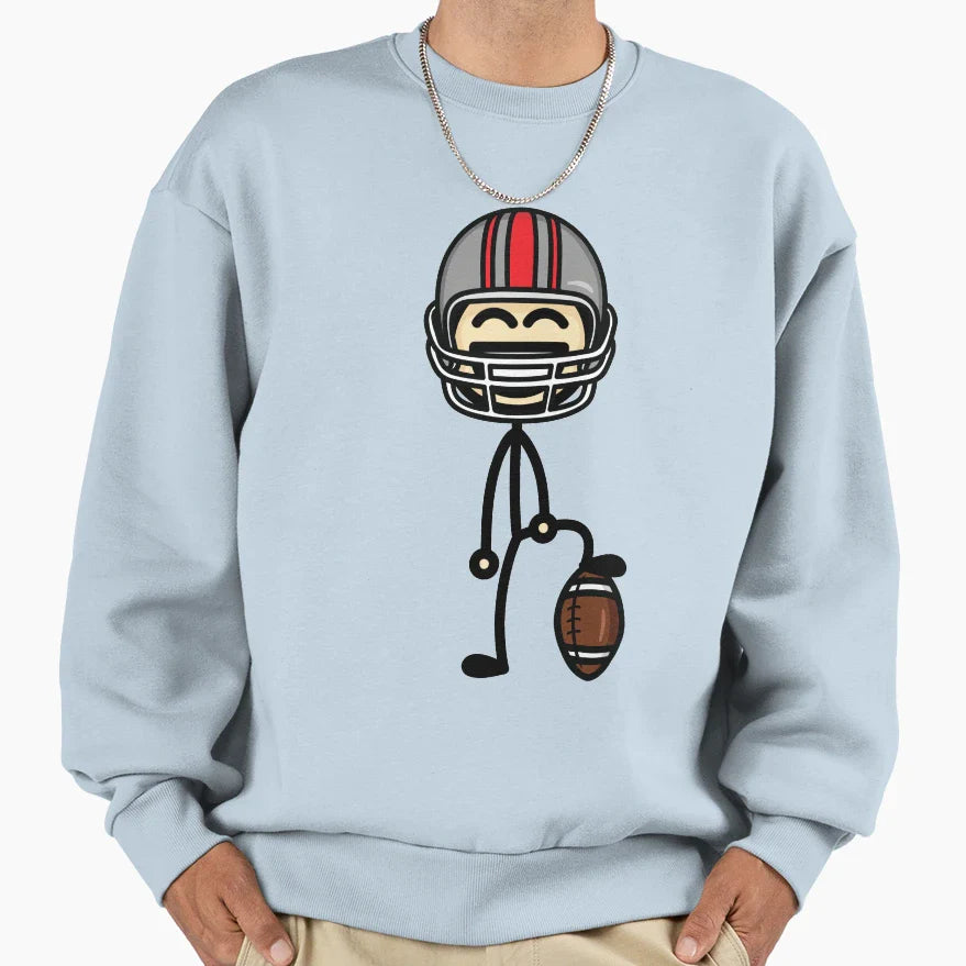 Football Player Sweatshirt - Unique Graphic for Adults