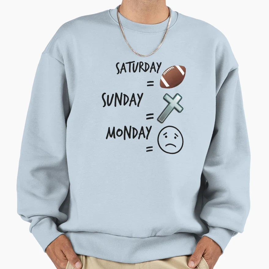 Like Football Love Jesus Hate Work Sweatshirt - Fun Novelty Design Unisex
