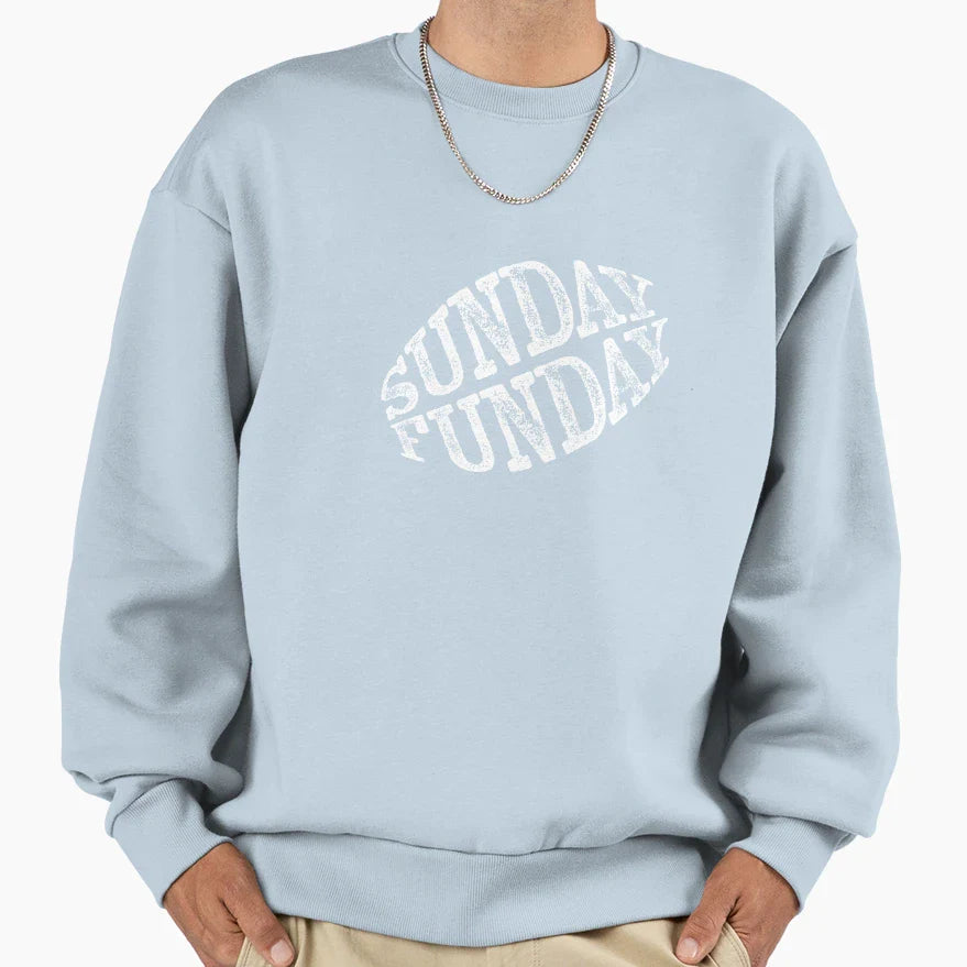 Sunday Funday Football Fan Sweatshirt - Graphic Print for Adults