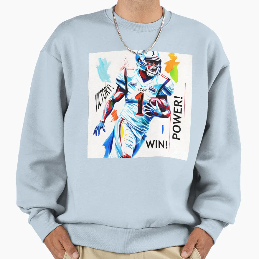 Football Victory Power Win I Can Sweatshirt - Custom Art Print for Adults