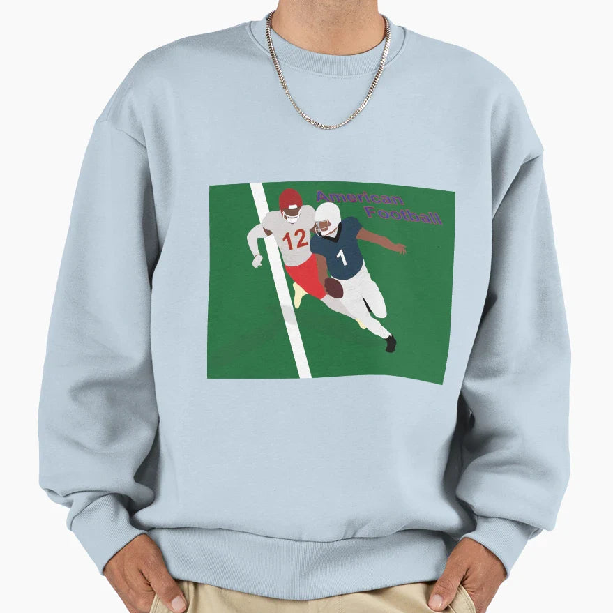 Players While Playing American Sweatshirt - Aesthetic Graphic for Adults