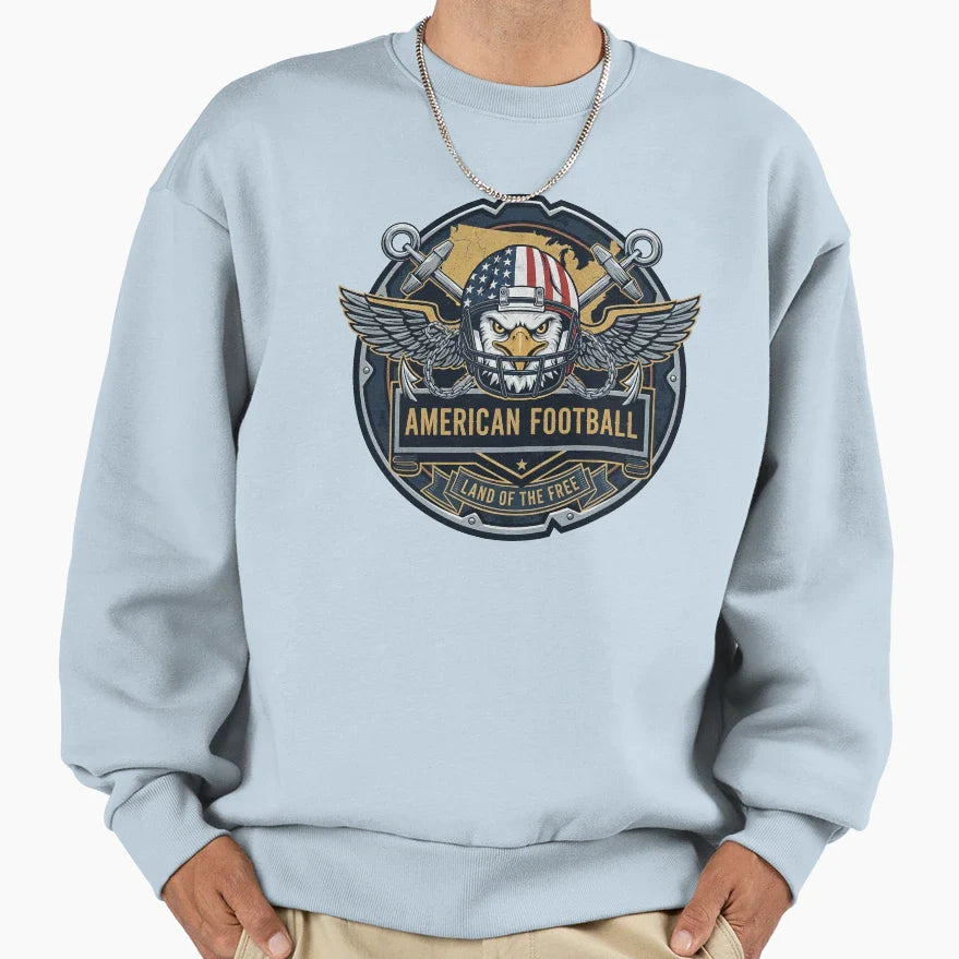 American Football Eagle Land Free Sweatshirt - Unique Graphic Men Women