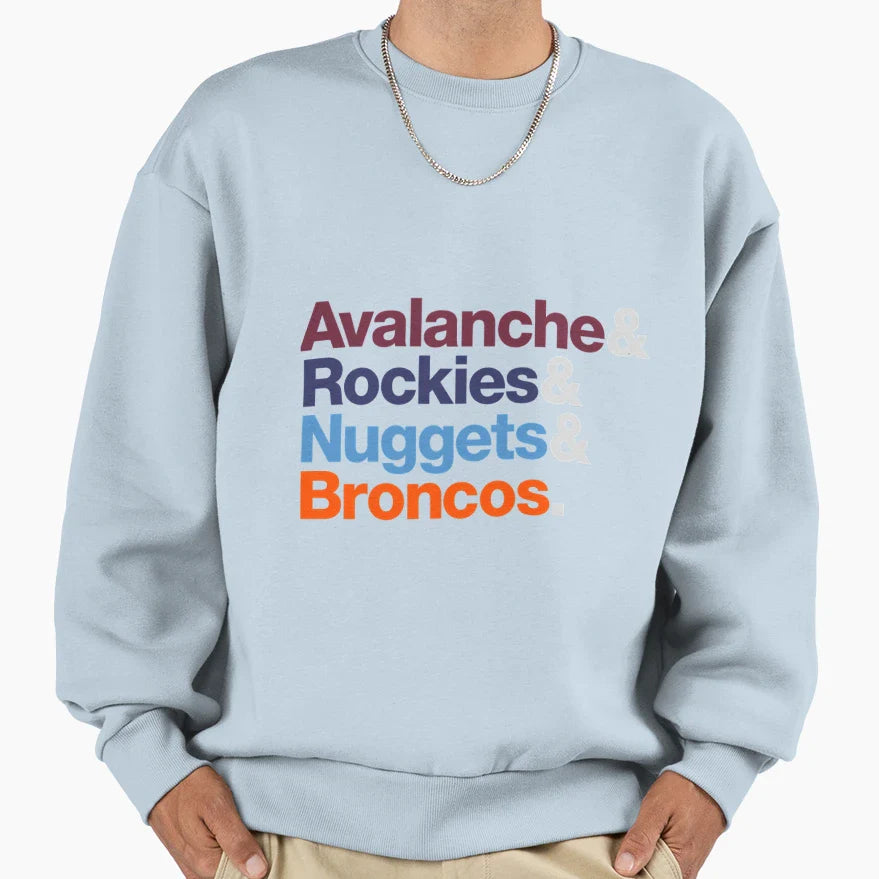 Denver Sports Teams Sweatshirt - Graphic Print Unisex