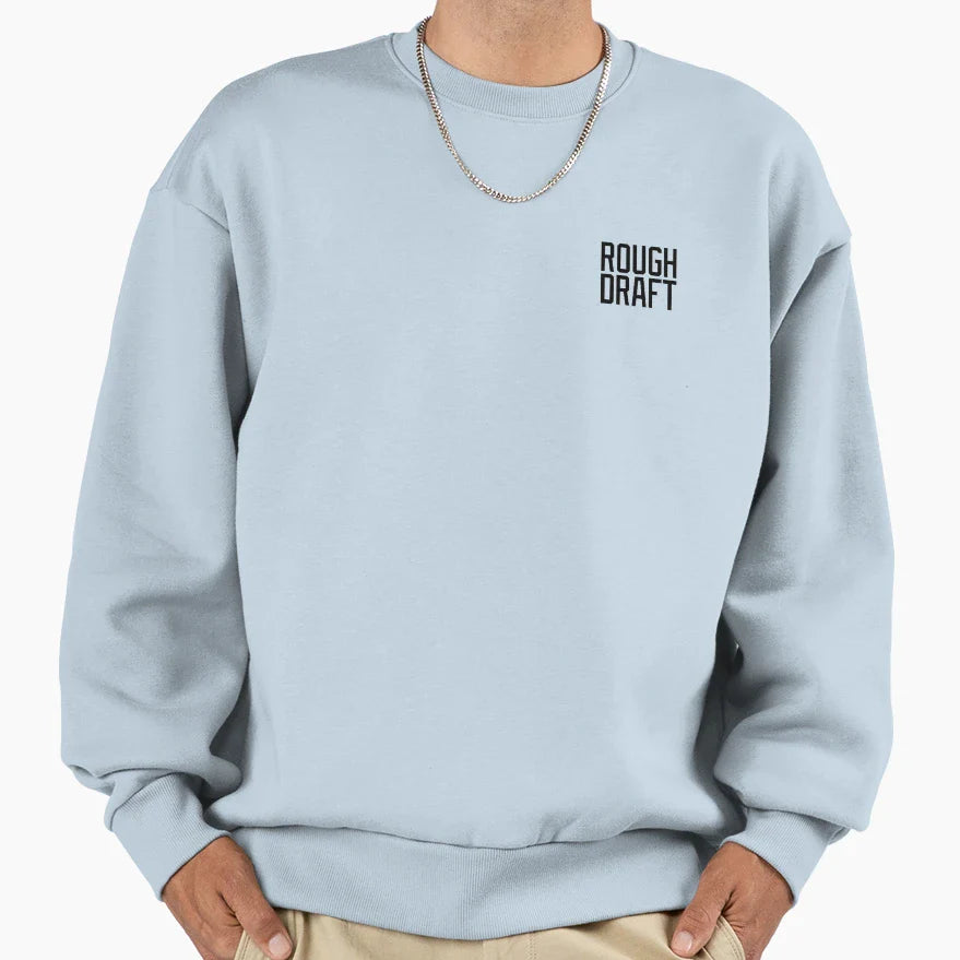 Rough Draft Black Badge Sweatshirt - Minimalist Print Unisex