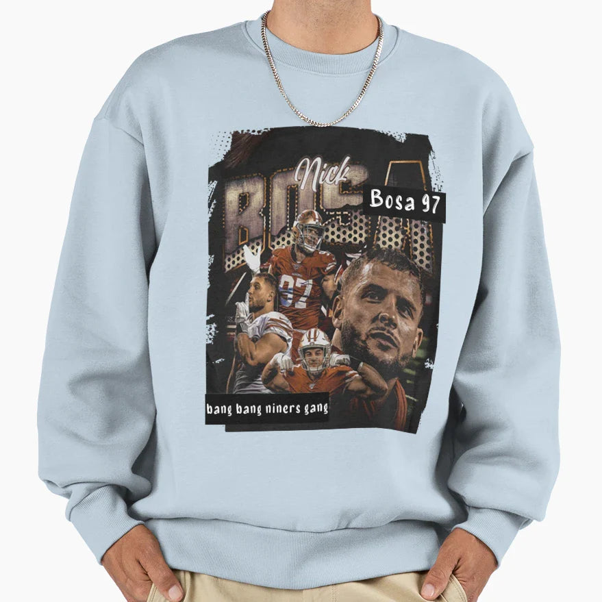 Player 97 Touchdown Defensive End Sweatshirt - Unique Graphic Men Women