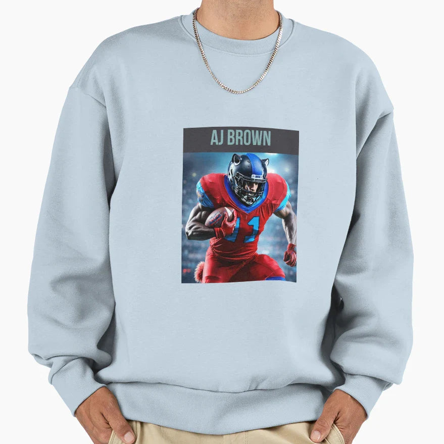 Nfl Aj Brown Sweatshirt - Custom Art Print for Adults