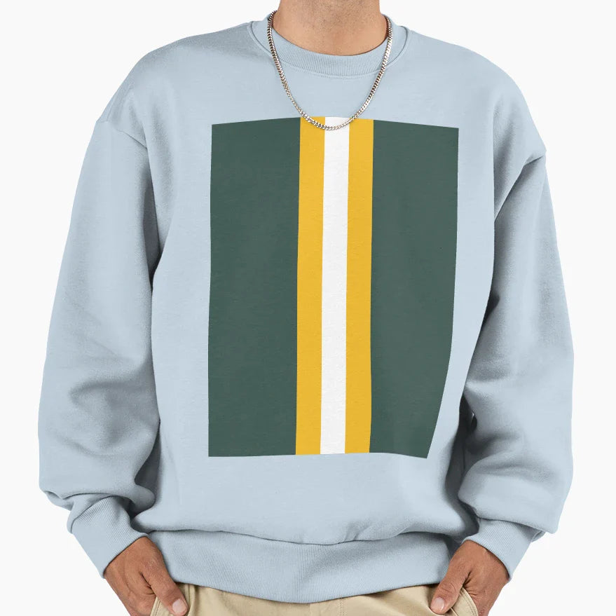 American Football Stripes Green Sweatshirt - Custom Art Print Men Women
