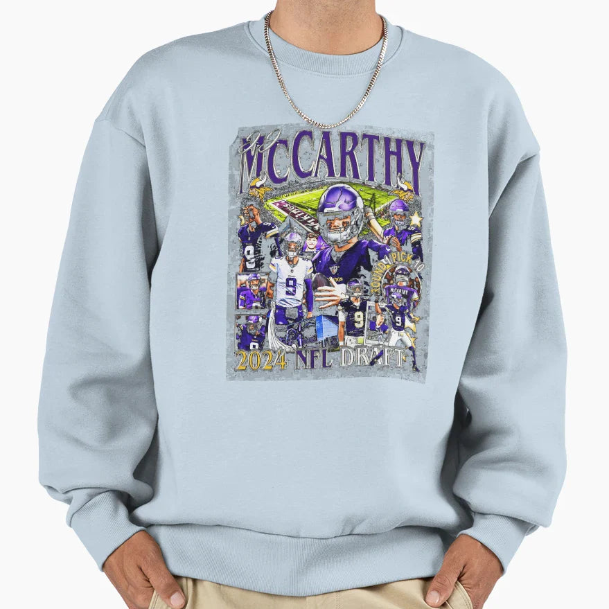 J J Mccarthy Bootleg Sweatshirt - Minimalist Print Unisex