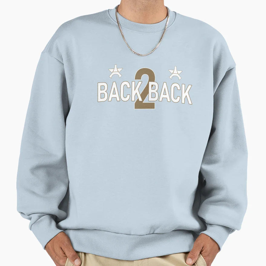Psg Back 2 Back Gold Sweatshirt - Graphic Print Unisex