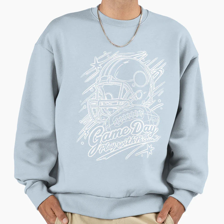 Gridiron Legacy Heart Game Sweatshirt - Graphic Print Unisex