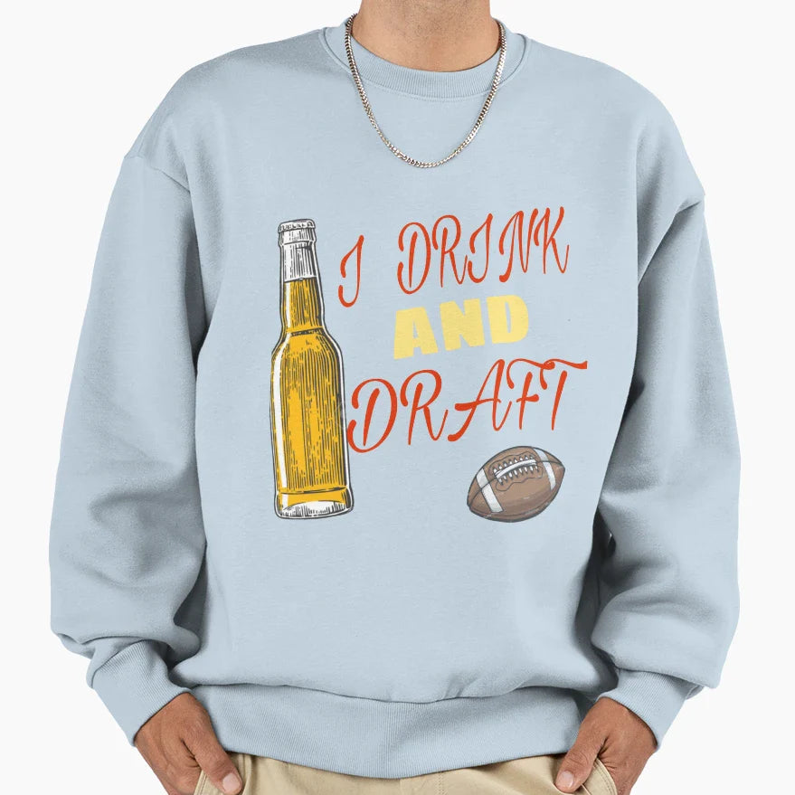 I Drink And Draft T-Shirt - Minimalist Print Men Women