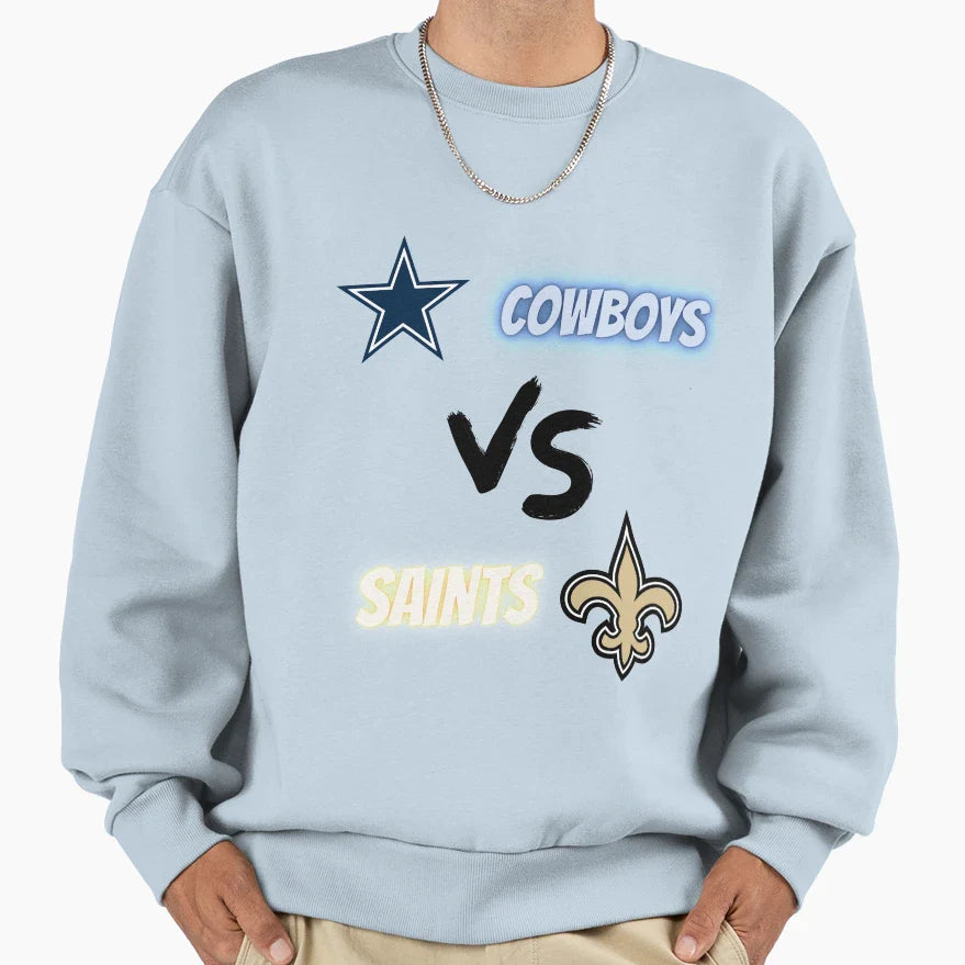 Cowboys Vs Saints Sweatshirt - Graphic Print Unisex