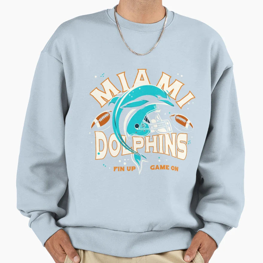 Art Miami Dolphins Sweatshirt - Aesthetic Graphic for Adults