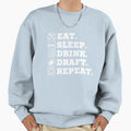 Eat Sleep Drink Draft Repeat Sweatshirt - Minimalist Print for Adults