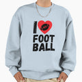 I Love Football Motif American Sport Sweatshirt - Novelty Apparel Men Women