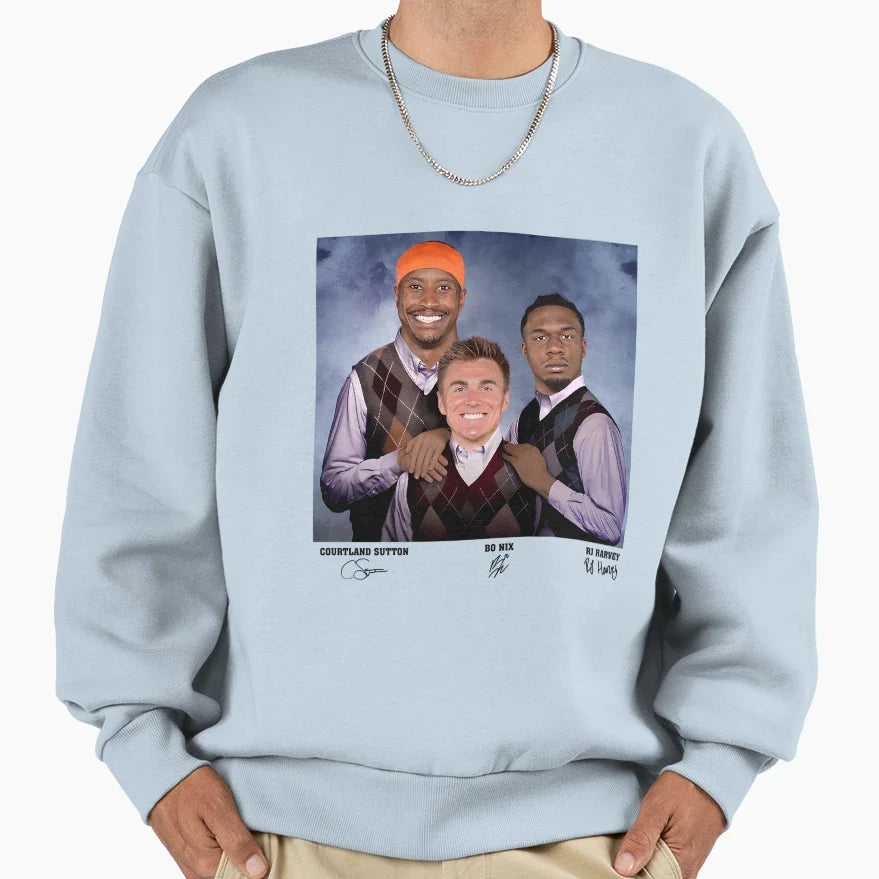 Bo Nix Rj Harvey Courtland Sutton Sweatshirt - Graphic Print for Adults