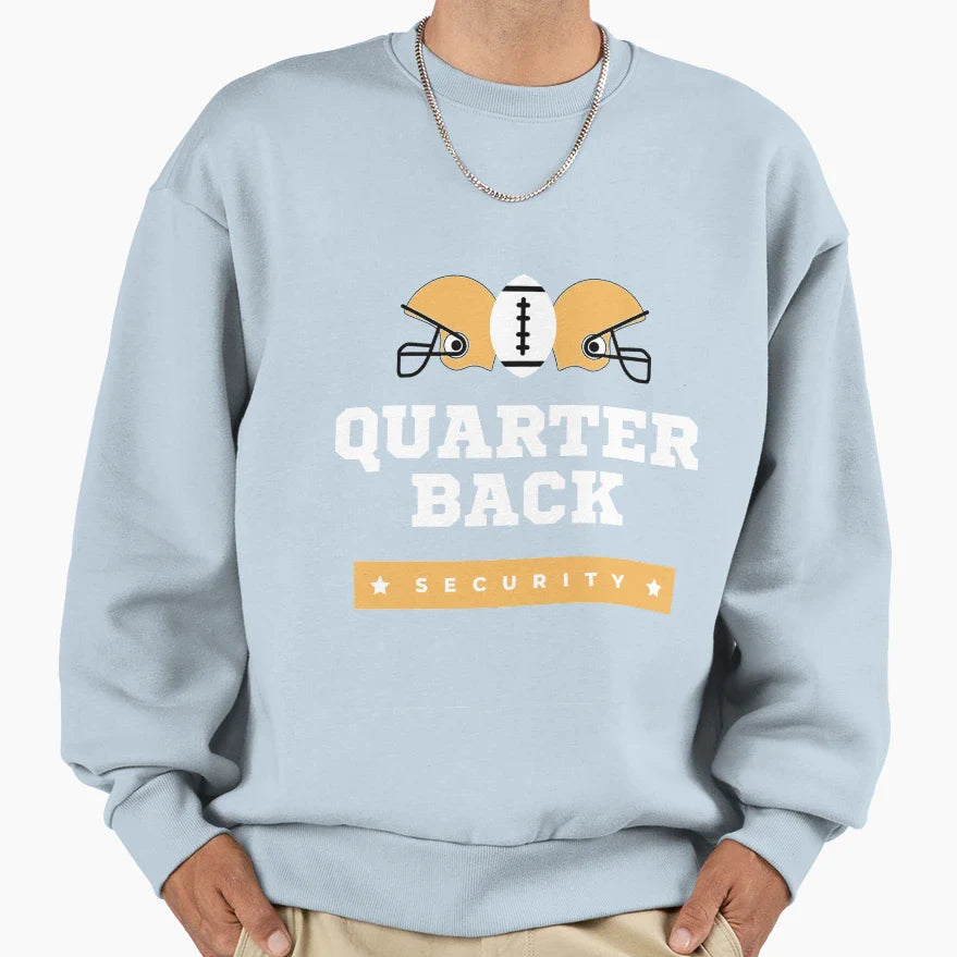 Quarterback Security Sweatshirt - Unique Graphic for Adults
