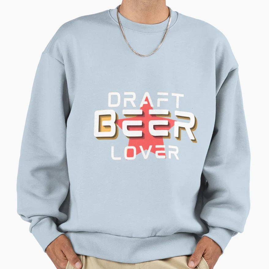 Funny Draft Beer Lover Sweatshirt - Minimalist Print for Adults