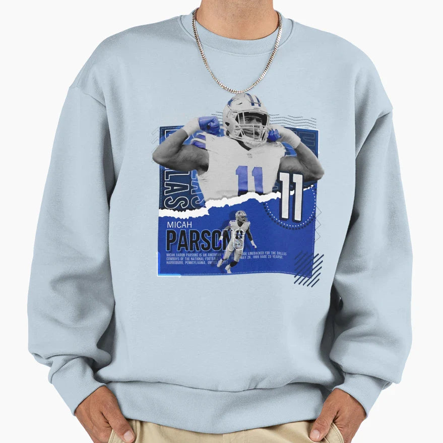 Quarterback 11 Linebacker Sports Sweatshirt - Trendy Graphic Unisex