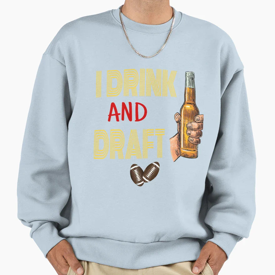 I Drink And Draft T-Shirt - Minimalist Print Men Women
