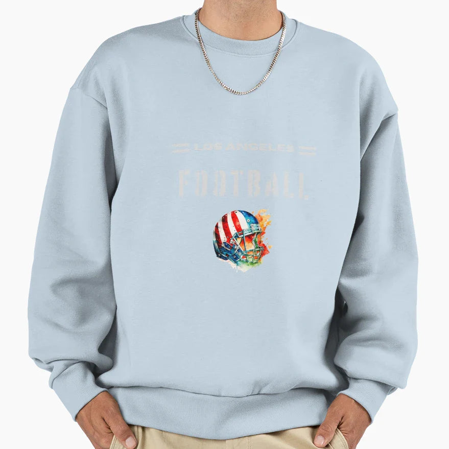 Los Angeles Football Usa Flag Helmet Sweatshirt - Trendy Graphic for Adults