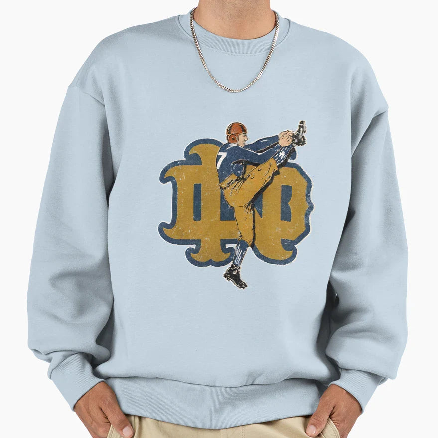 Football Player Kicking Sweatshirt - Aesthetic Graphic Men Women