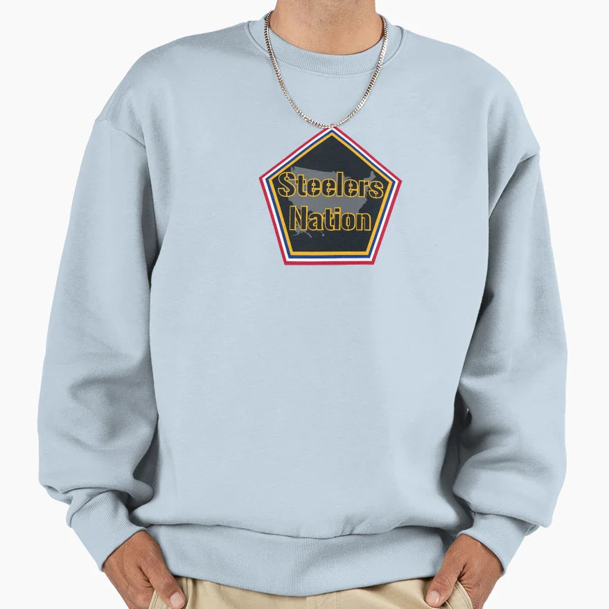 Steelers Nation Steelers Gold Sweatshirt - Minimalist Print for Adults