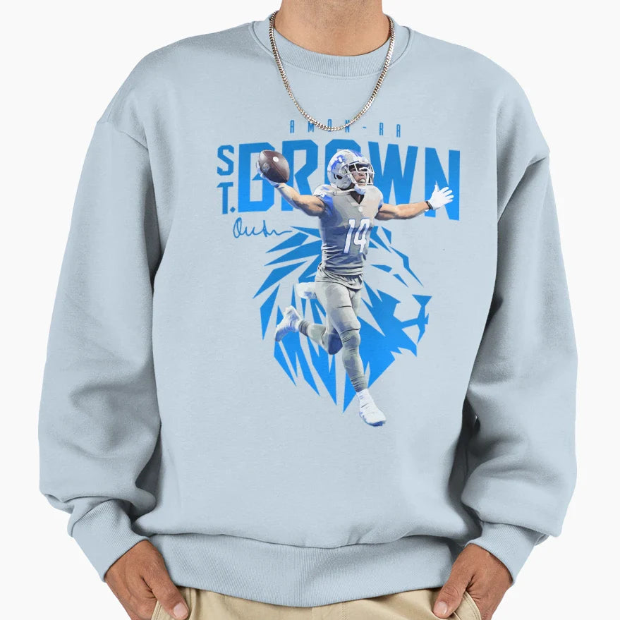 Amon Sport Ra St Brown Football T Sweatshirt - Custom Art Print Unisex
