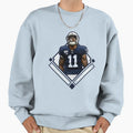 Linebacker American Football Player Sweatshirt - Custom Art Print Unisex