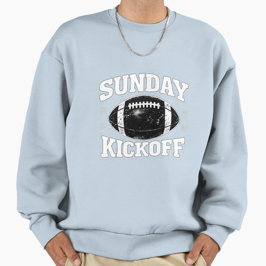 Sunday Kickoff Football Sweatshirt - Trendy Graphic Men Women