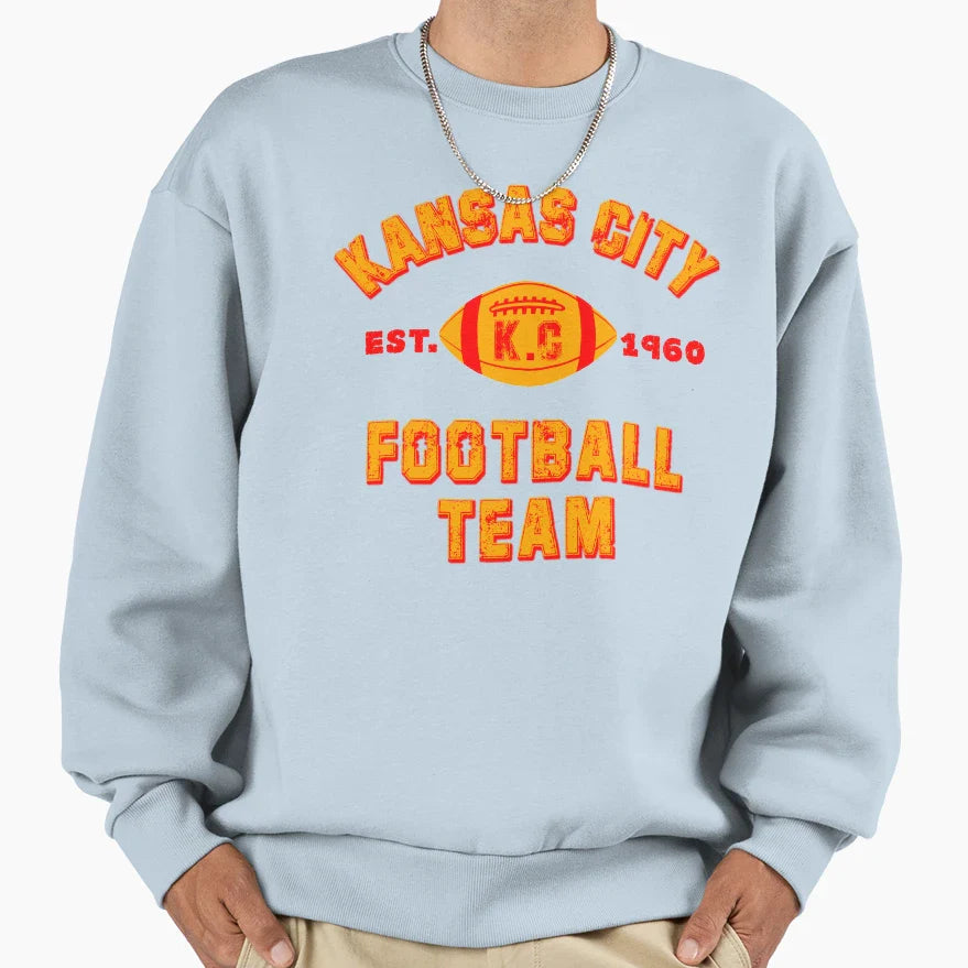Kansas City Football Team Est 1960 Sweatshirt - Minimalist Print Unisex