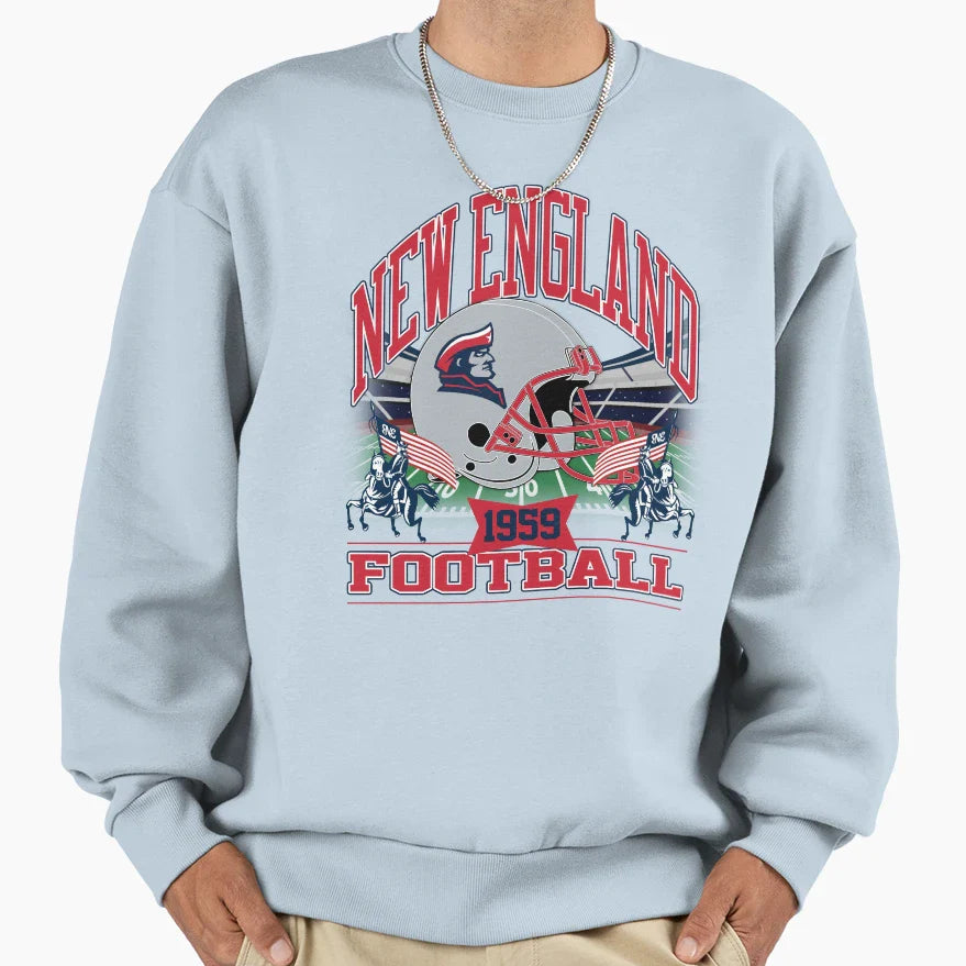 New England Football Gridiron Sweatshirt - Minimalist Print Men Women