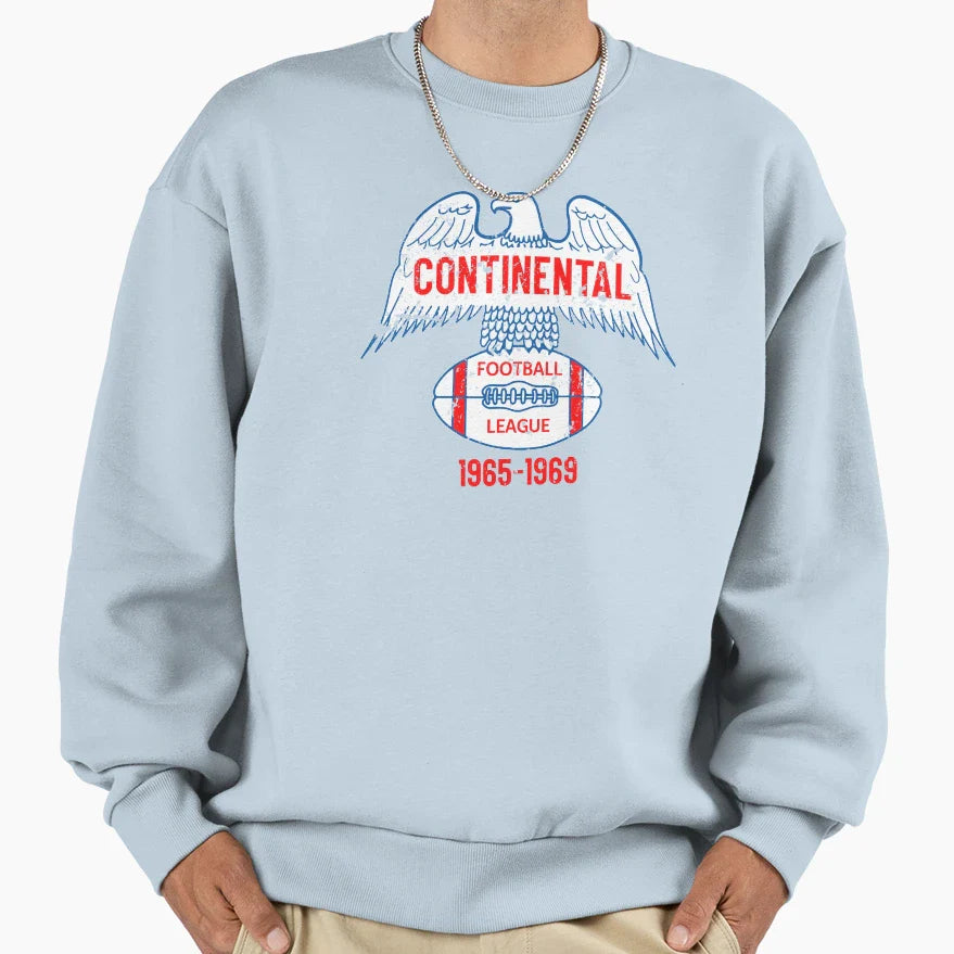 Distressed Continental Football Sweatshirt - Aesthetic Graphic Unisex